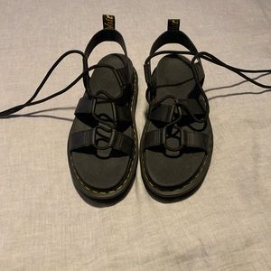 Black lace doc martins sandals